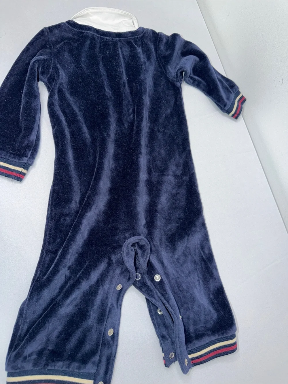 Navy Plush One-Piece with Tie by Unknown Brand